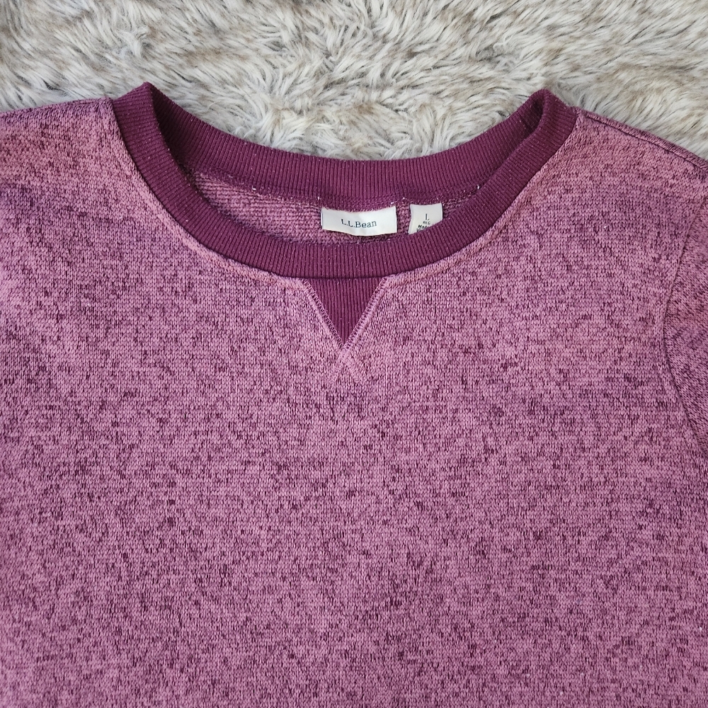 L.L. Bean Women's Lightweight Sweater‎ Fleece Top Purple Women's Size Large - Picture 3 of 10